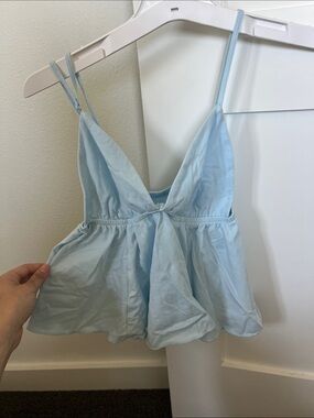 wild fable Light Blue Spaghetti Strap Crop Top